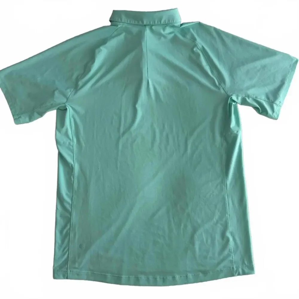 EUC Lululemon Men's Stretch Golf Polo Short Sleeve Wild Mint WLDM Size L $98 - Picture 2 of 6